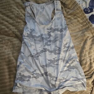 Athletic Works Light Gray Camouflage Tank Top